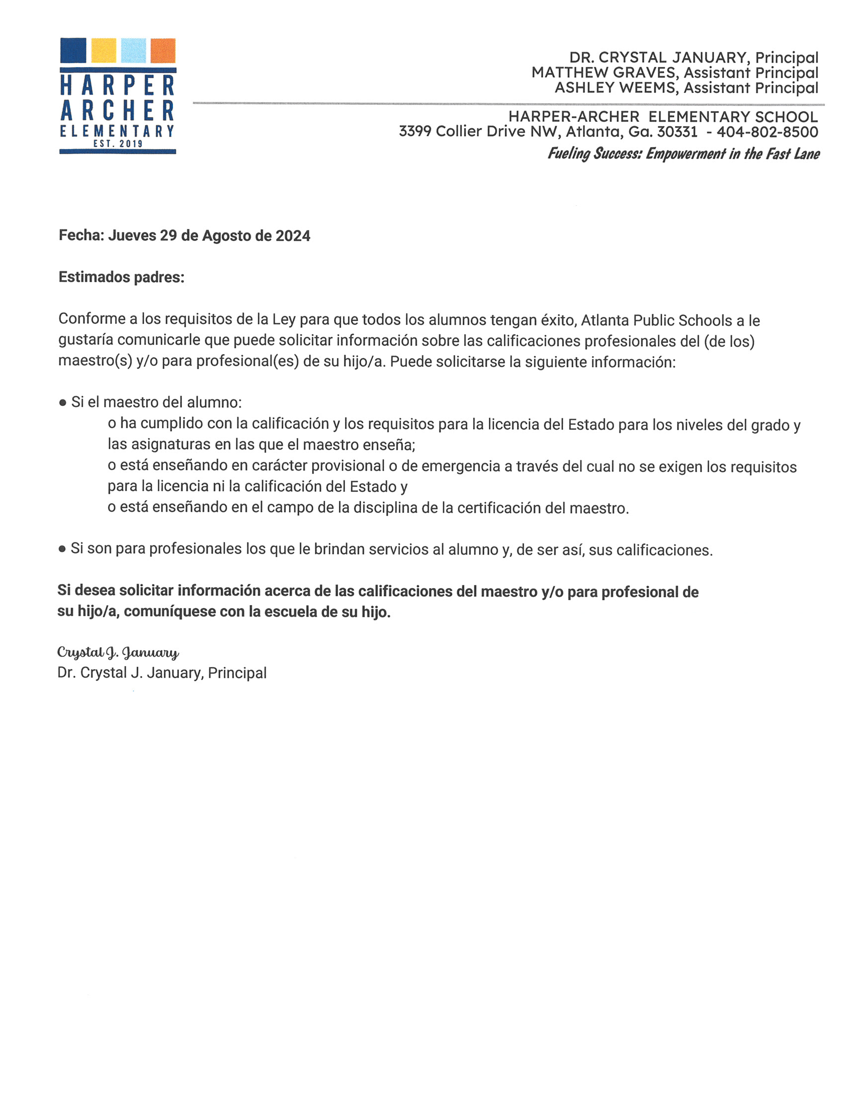  Parents' Right to Know - Spanish Version